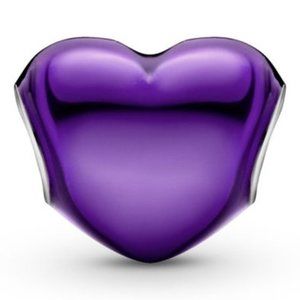 NEW Authentic Pandora METALLIC PURPLE Heart Charm 20137741 / Pandora Bracelet